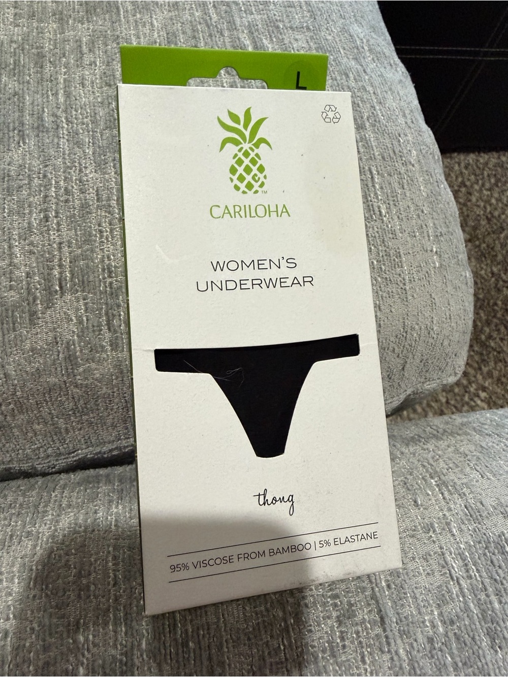 Cariloha Women's Black Bamboo Viscose Thong